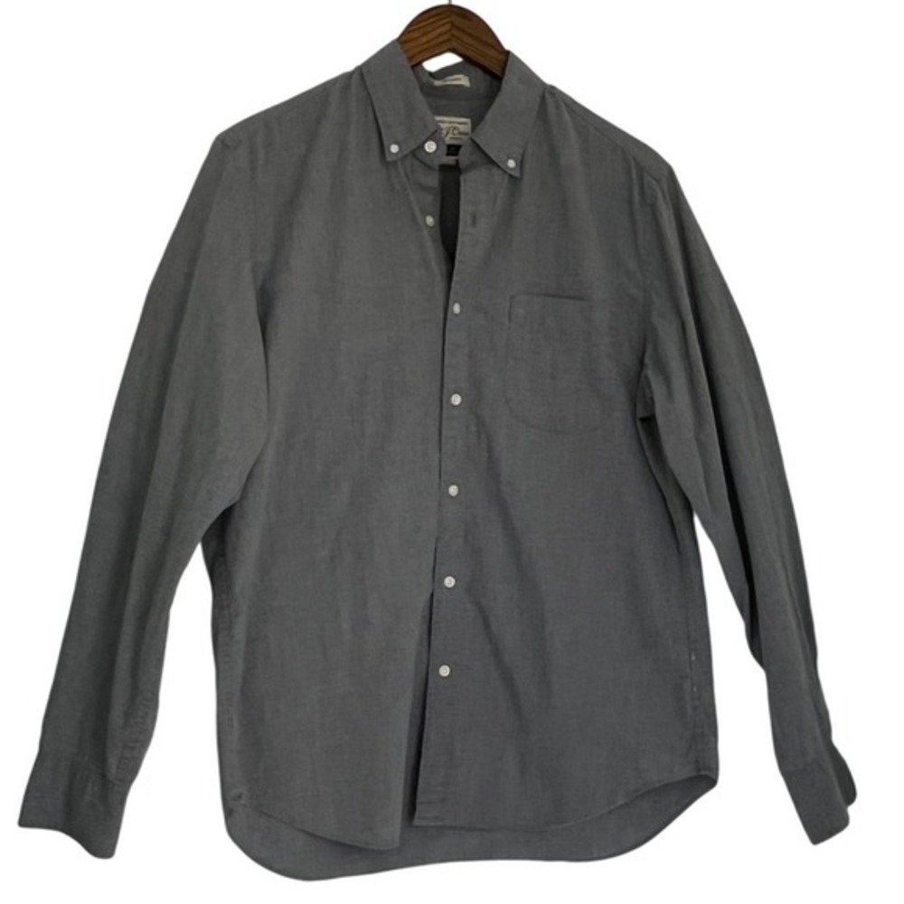 J.Crew Secret Wash Shirt Mens M Classic Fit Gray Stretch Button Down NWOT - Picture 2 of 9